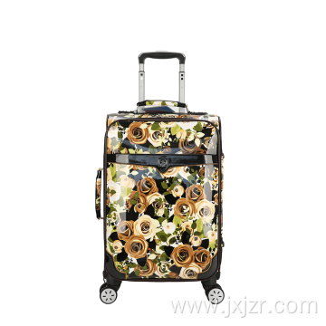 Super mute pattern pu luggage trolley